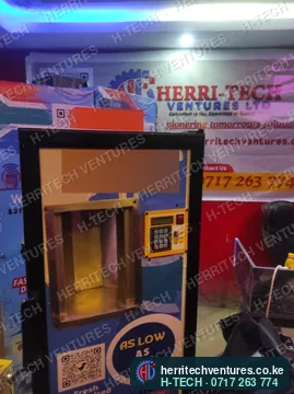 The milk ATM dispensing window and keypad, March 2025