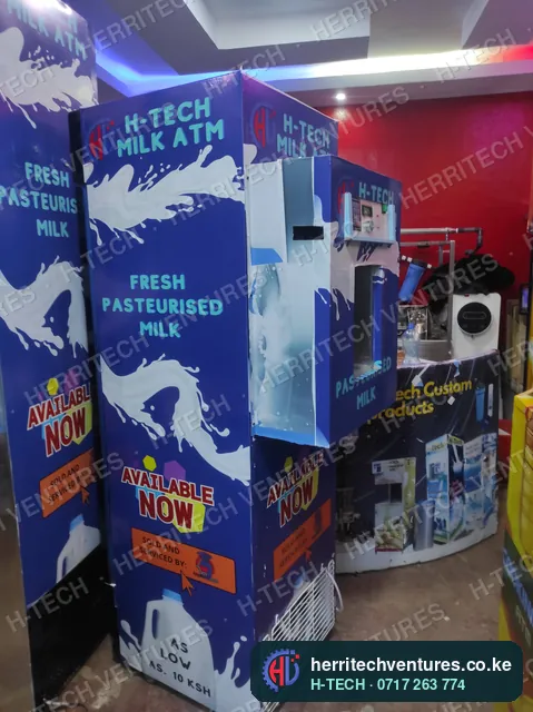 H-TECH milk ATMs in our showroom, October 2022