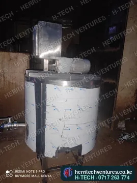 The same milk pasteurizer close up, still in its protective film, March 2022
