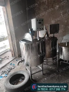 A milk pasteurizer with its stirrer and control box fitted, August 2024