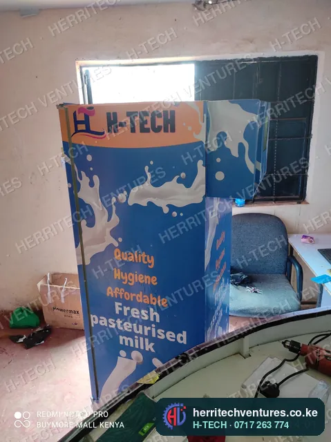 A single-door H-TECH milk ATM ready for its owner, March 2022