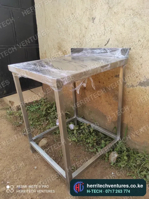 The compact prep table from the side, January 2022