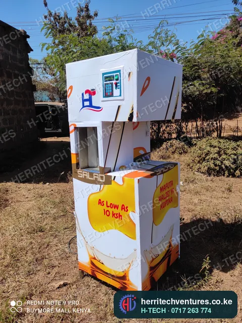A white H-TECH Salad oil ATM, finished, March 2022