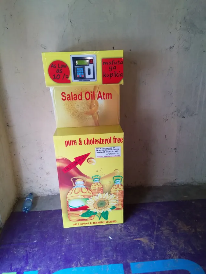 Herritech salad oil ATM during the April 2018 prototype build