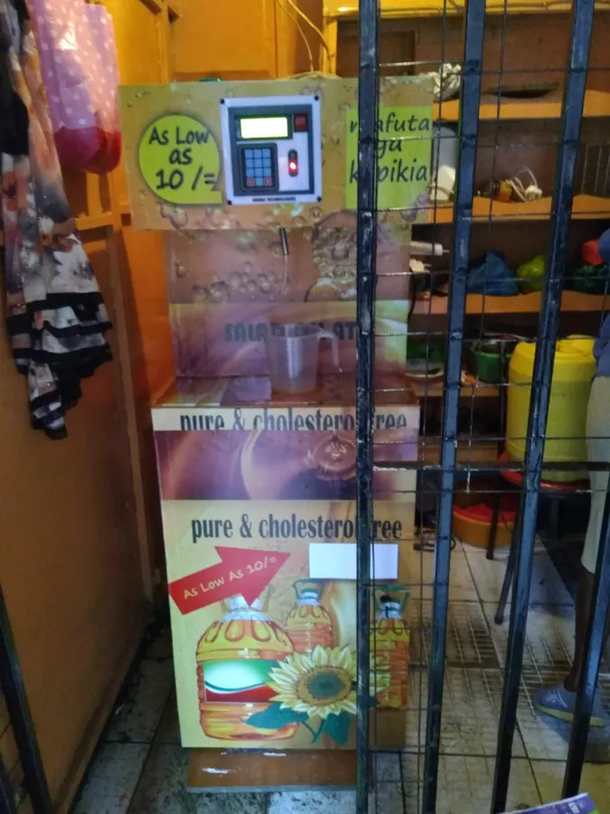 A Herritech salad oil ATM working in a shop in July 2018
