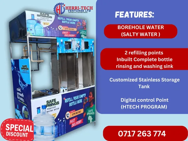 H-Tech 3-in-1 Borehole RO 1000 LPH price in Kenya